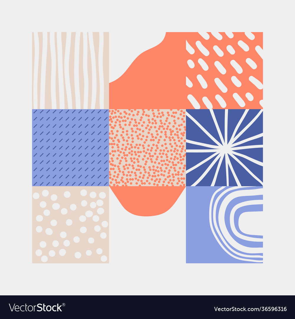 Naive art pattern design vector image Naive art pattern design