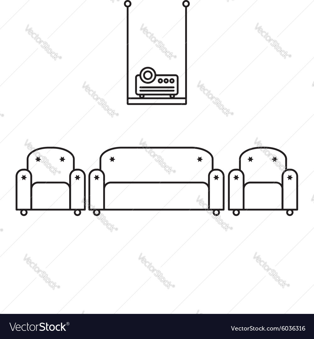Presentation room with projector and comfortable