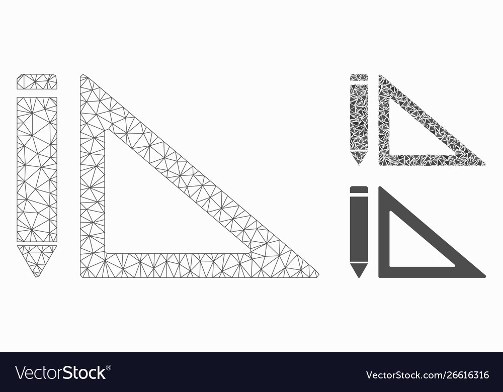 Project design mesh 2d model and triangle vector image Project design mesh 2d model and triangle