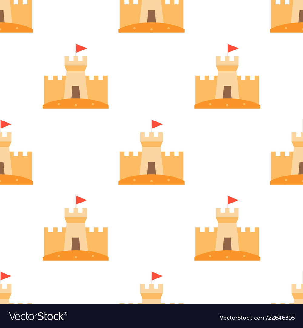 Sand castle seamless pattern for use as wrapping