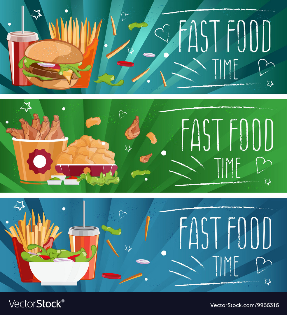 Set Banners For Theme Fast Food Royalty Free Vector Image