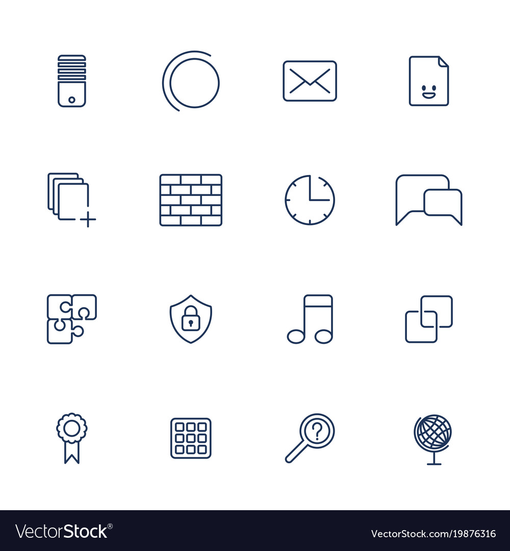 Set of 16 icons for software application Vector Image