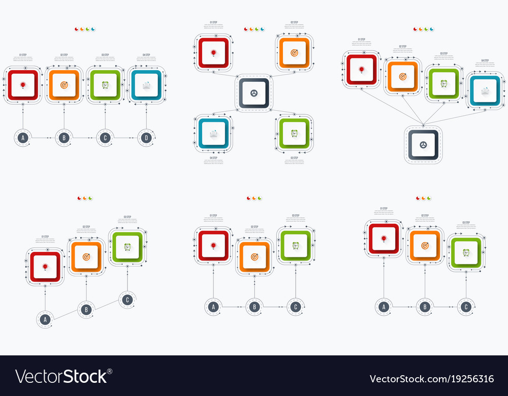 Set with infographics Royalty Free Vector Image