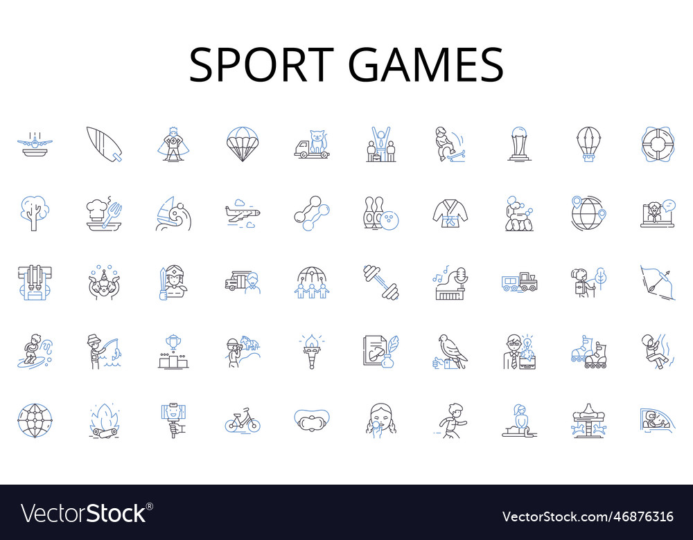 Sport Games Line Icons Collection Triumph Vector Image