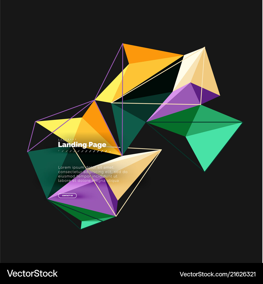 3d triangle abstract background polygonal Vector Image