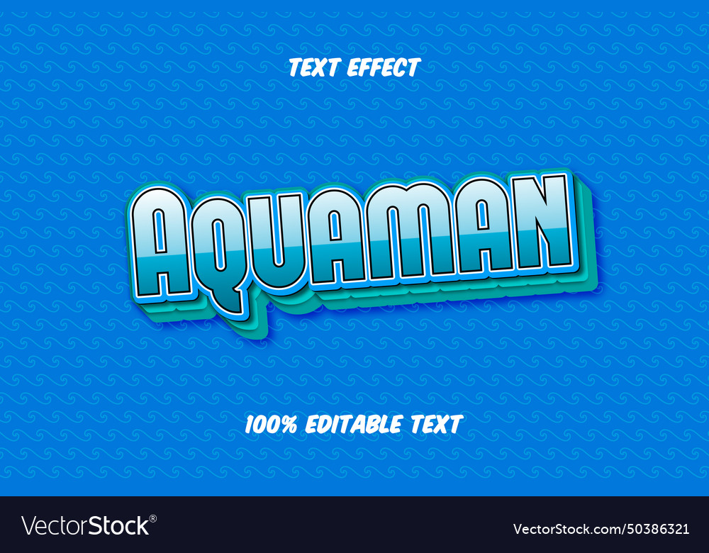 Aqua editable text effect Vector Image Aqua editable text effect