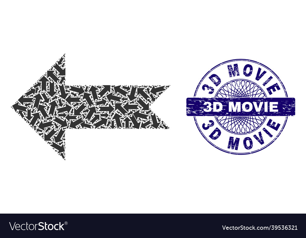 Arrow left recursive composition vector image Arrow left recursive composition