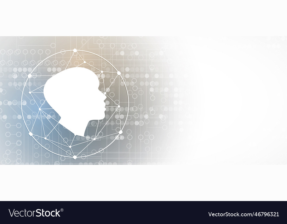 Artificial intelligence technology web background vector image Artificial intelligence technology web background