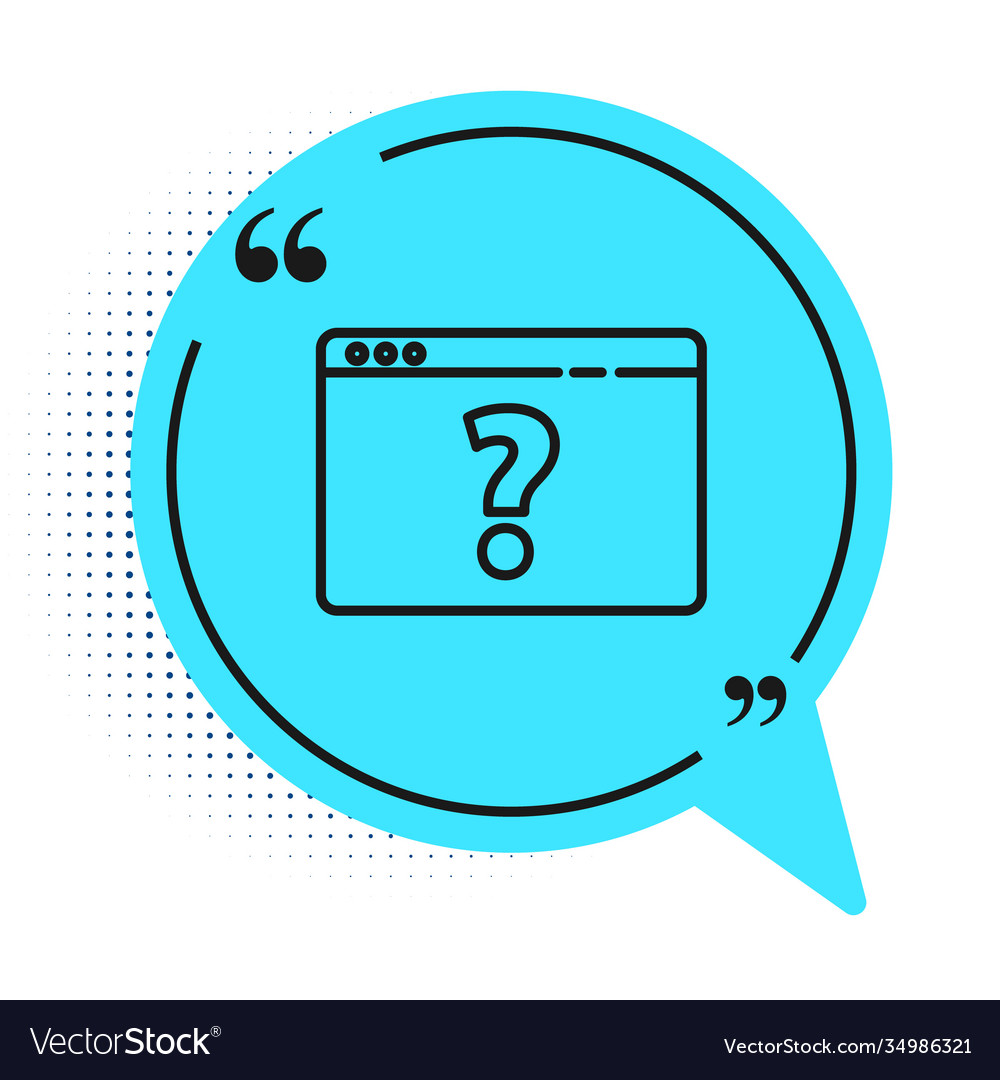 Black line browser with question mark icon vector image Black line browser with question mark icon