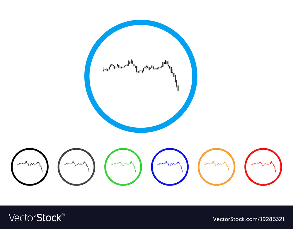 Candlestick graph falling acceleration rounded