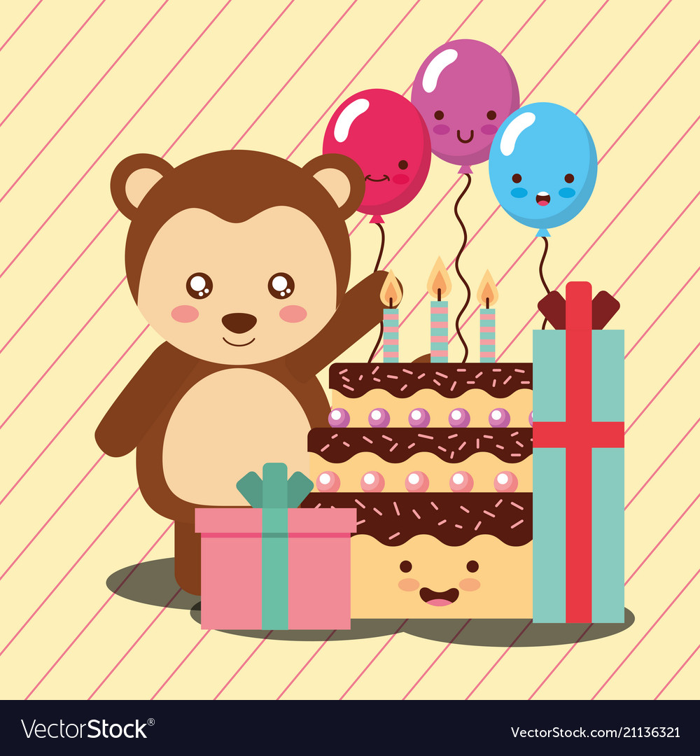 Cute animal happy birthday