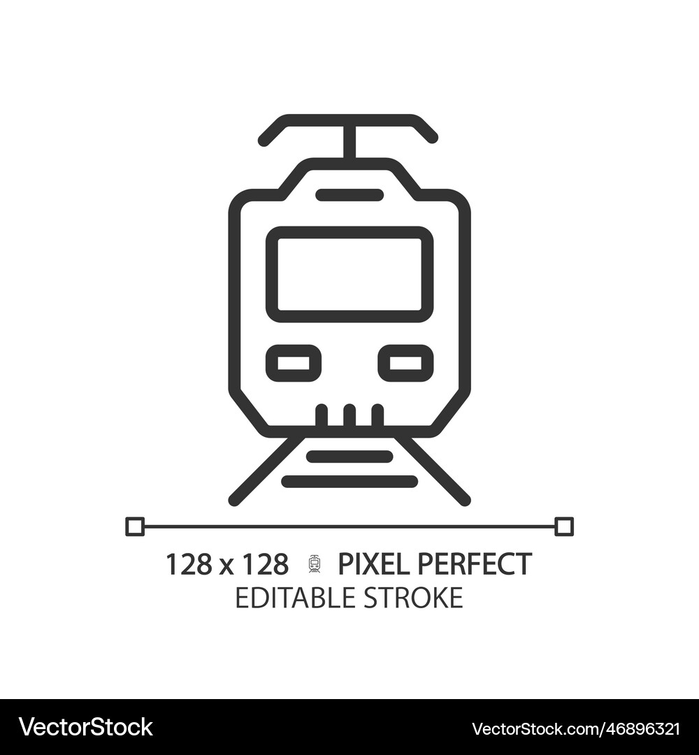 Electric train pixel perfect linear icon Vector Image