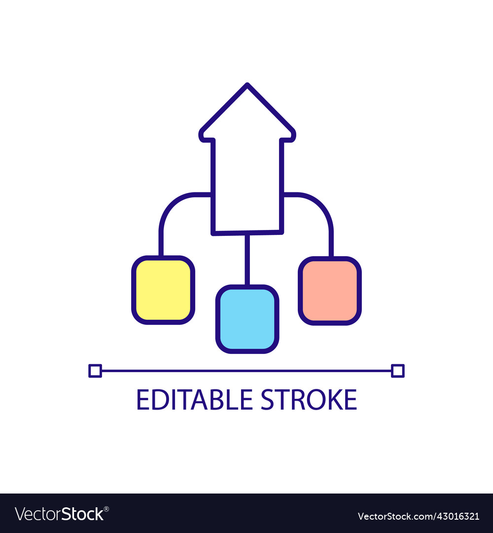Elements combine in one rgb color icon Vector Image Elements combine in one rgb color icon