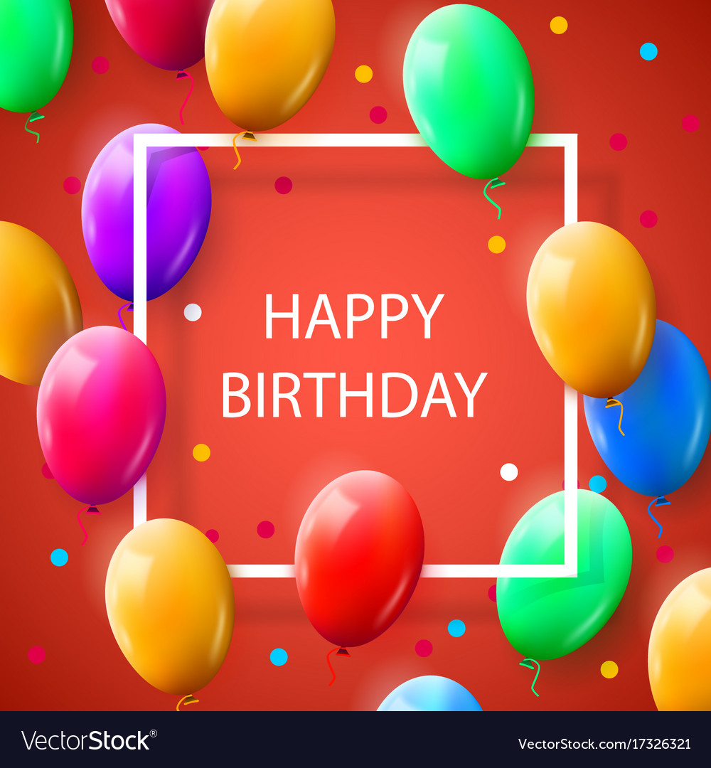 Greeting card with frame and lot of colorful Vector Image