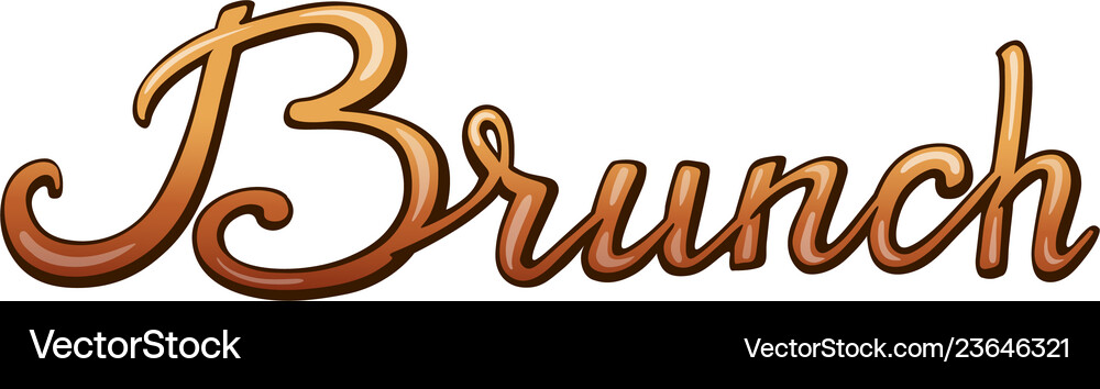 Handwritten Brunch Lettering Royalty Free Vector Image