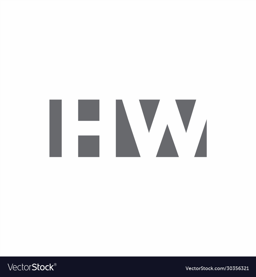 Hw logo monogram with negative space style design Vector Image Hw logo monogram with negative space style design