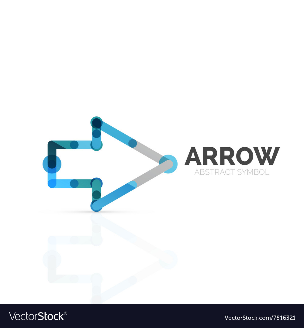 Linear arrow abstract logo connected multicolored