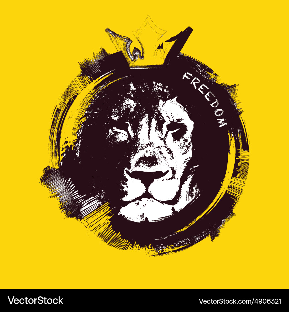 Lion head hand drawn Royalty Free Vector Image
