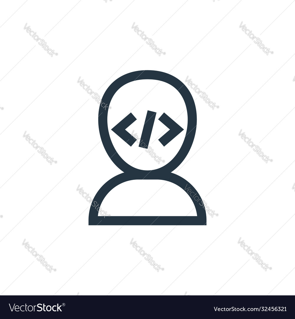 Programmer icon editable stroke vector image Programmer icon editable stroke