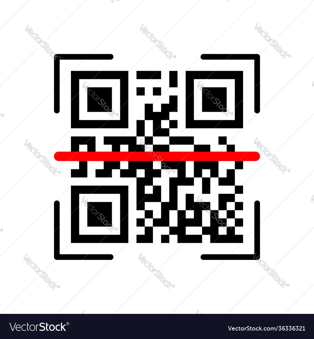 Qr scanning verification icon on white background