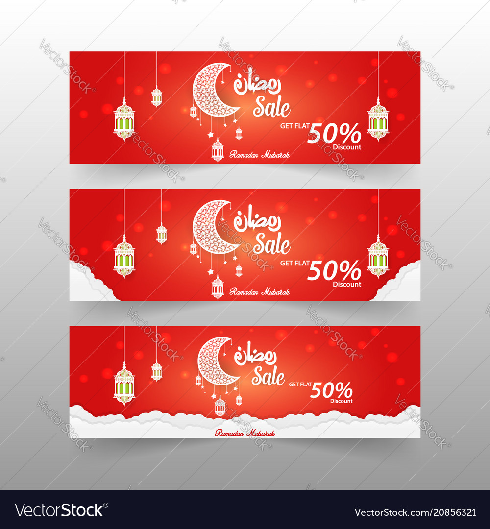 Ramadan kareemwerbung 6 verschiedene verkaufsbanner