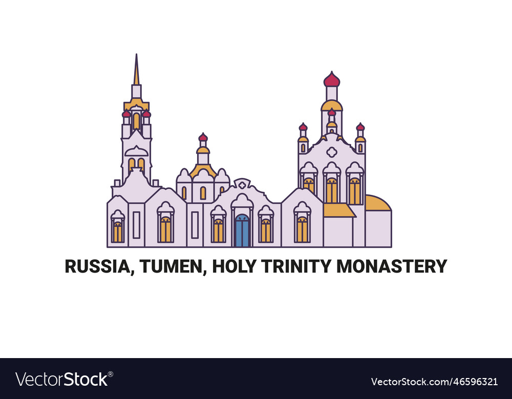 Russia tumen holy trinity monastery travel Vector Image