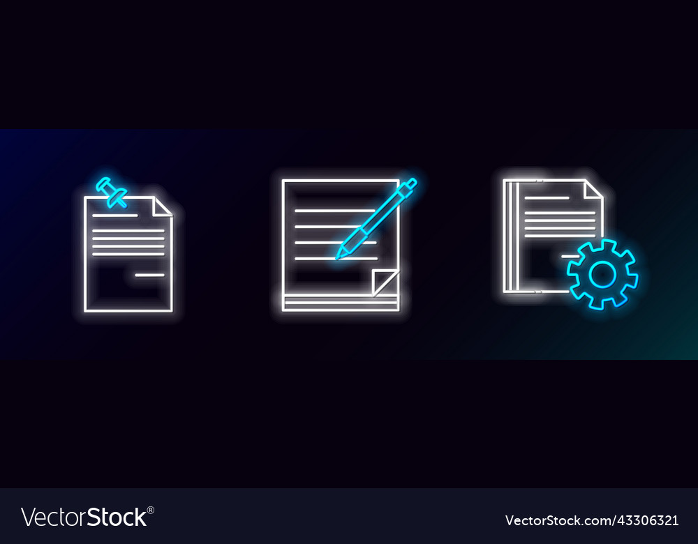 Set line document settings with gears note paper vector image Set line document settings with gears note paper