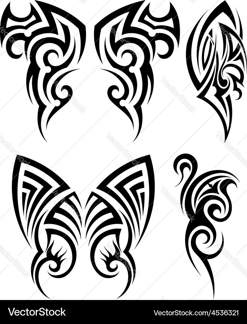 Tattoos set Royalty Free Vector Image - VectorStock