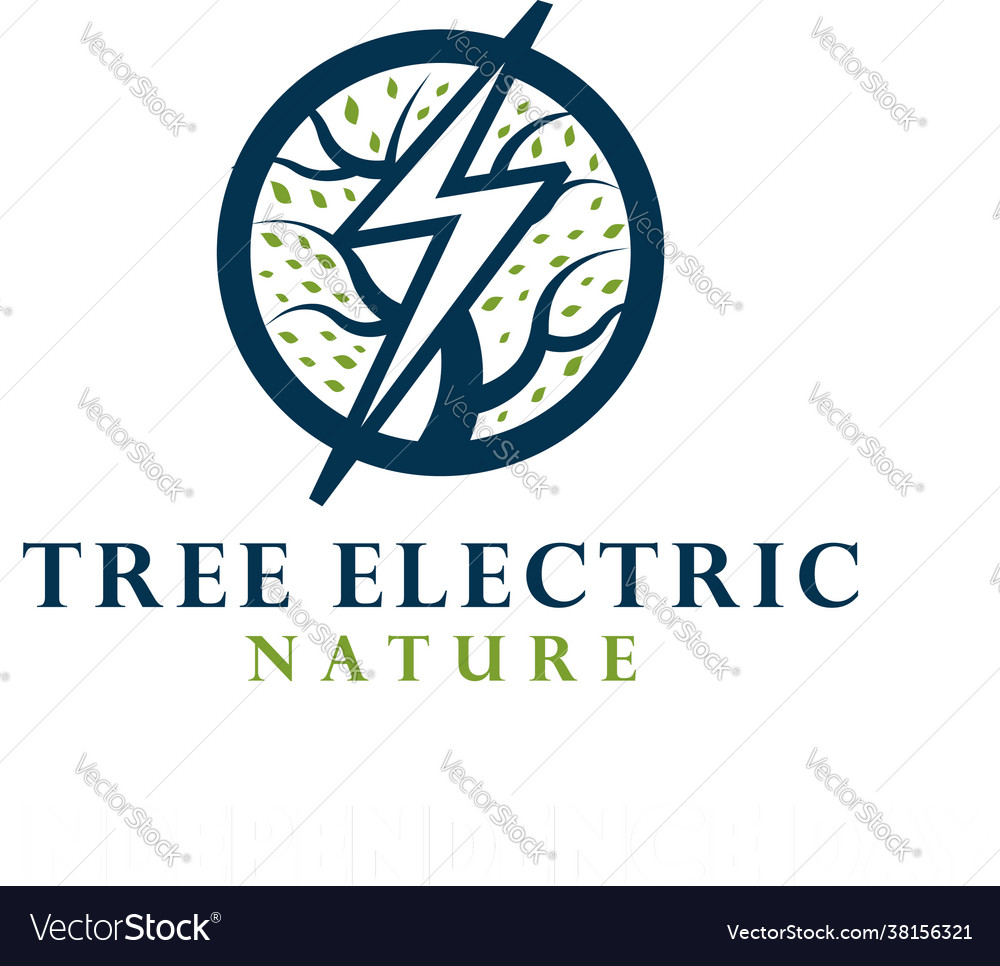 Tree electric nature logo design