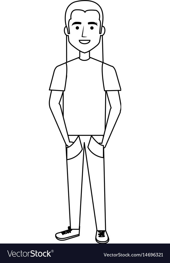 Young man casual avatar Royalty Free Vector Image