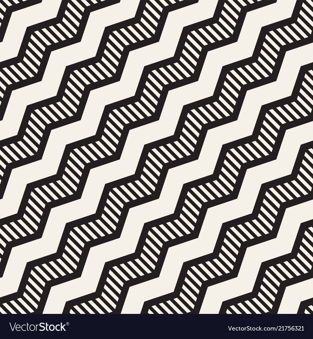 Zigzag Line Pattern - Abstract Monochrome