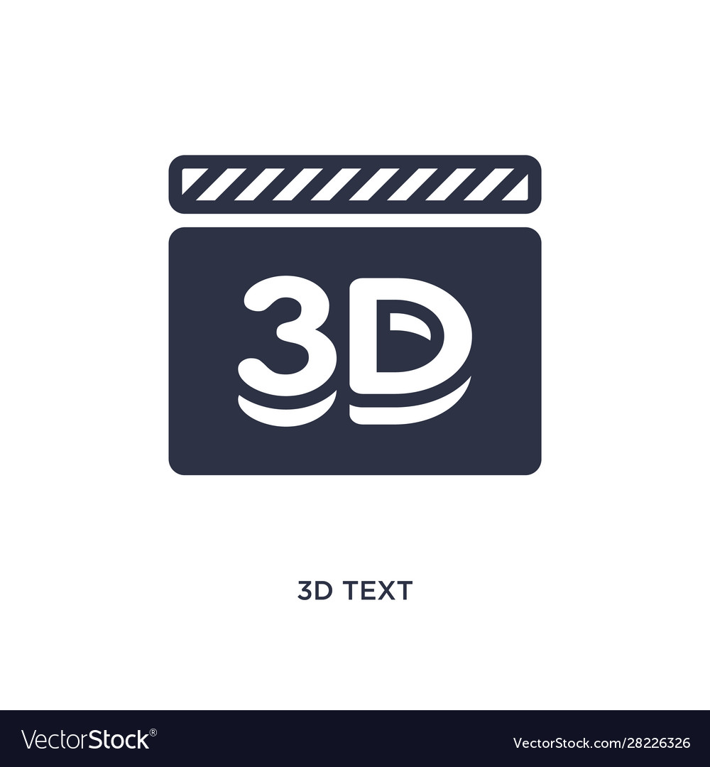 3d text icon on white background simple element