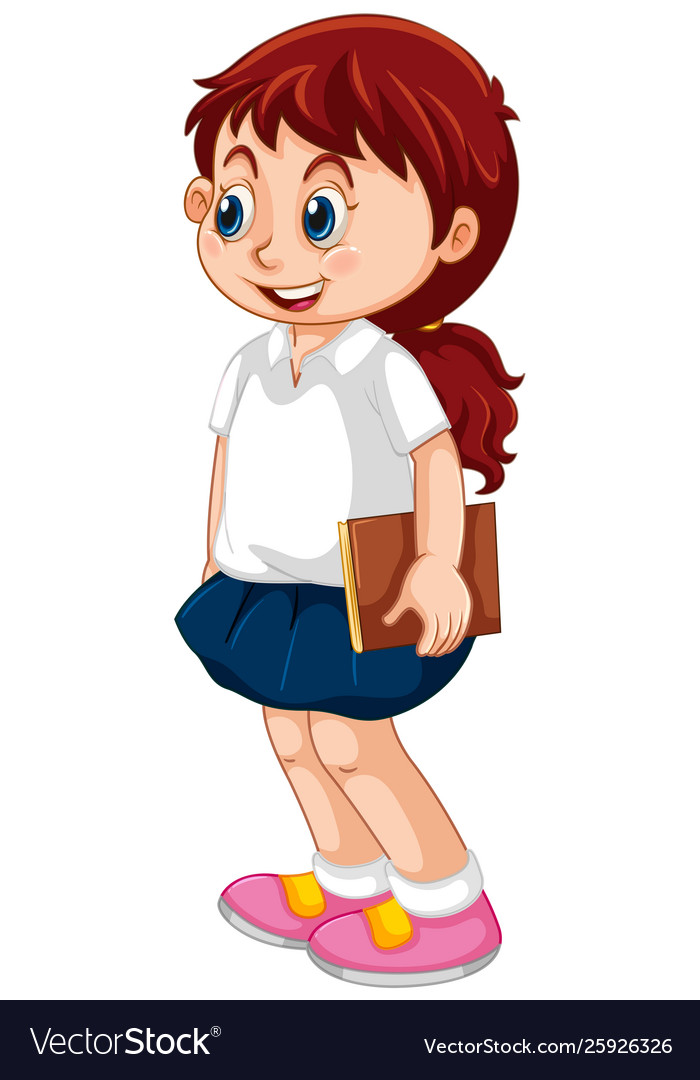 A happy girl character Royalty Free Vector Image