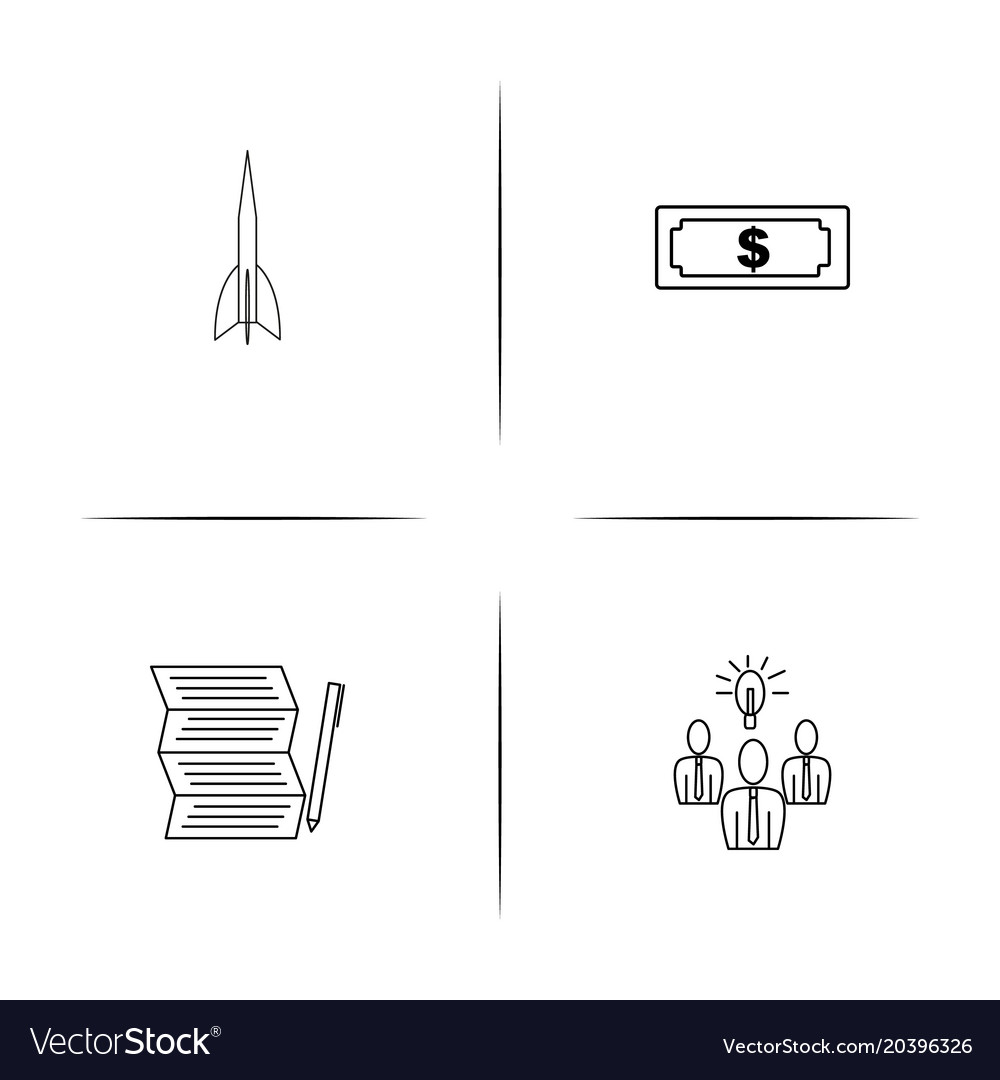 Business simple linear icon setsimple outline