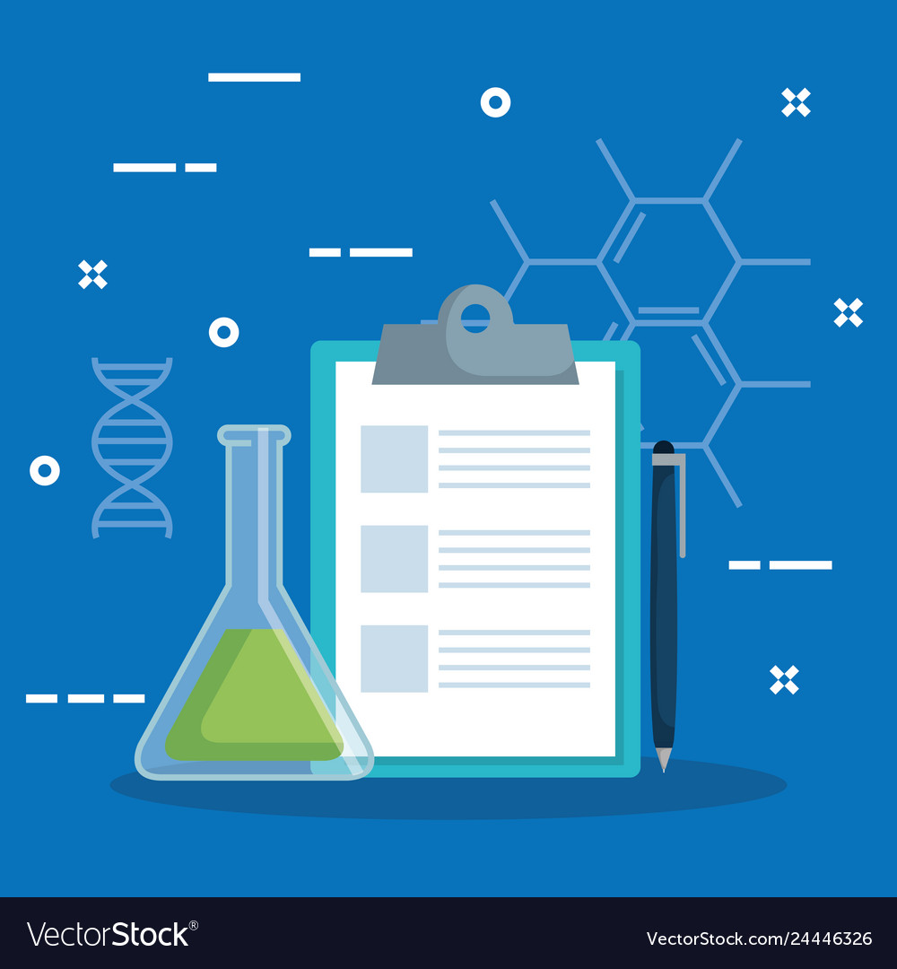 Chemistry erlenmeyer flask with check list