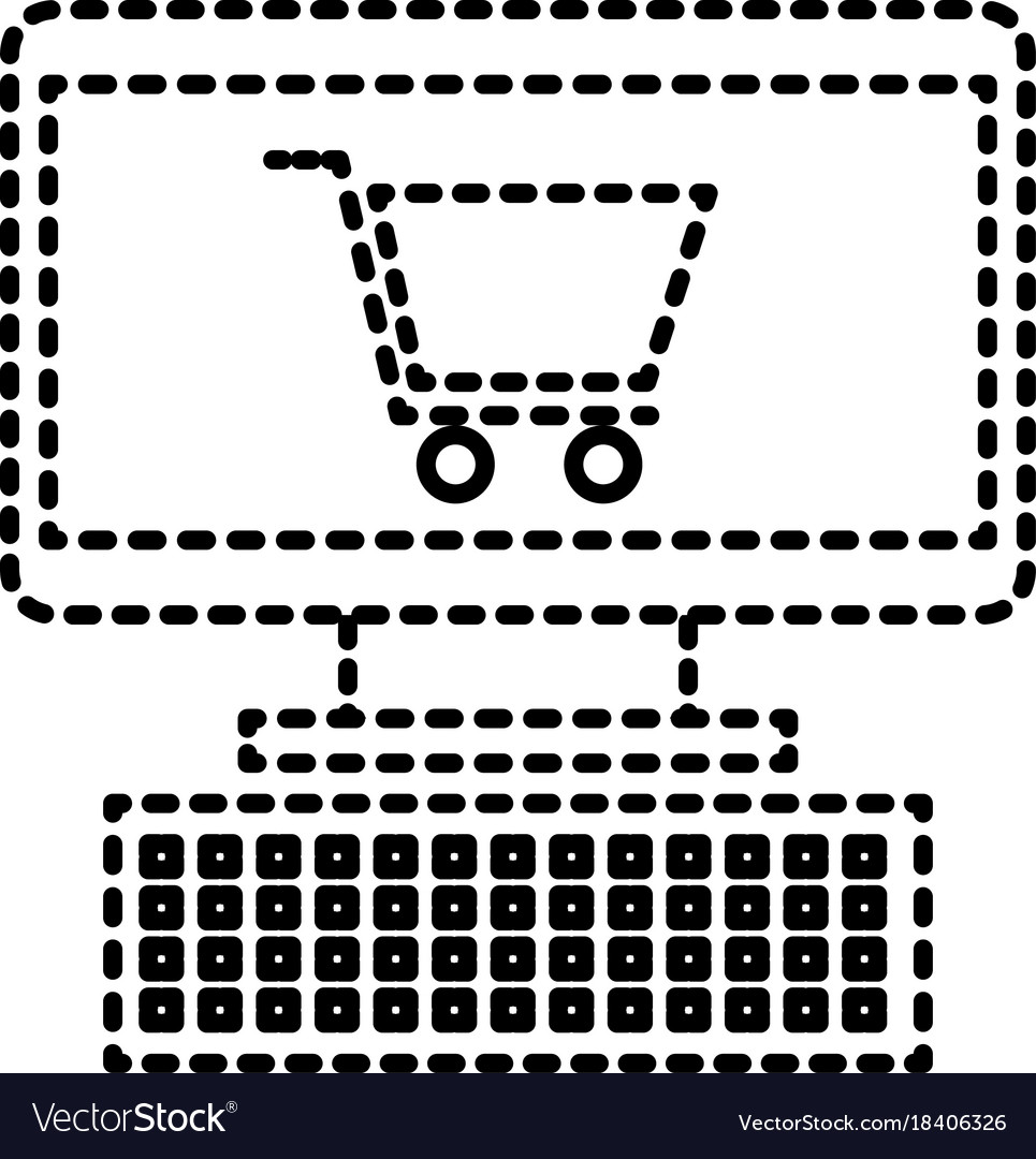 Computer and shopping cart online virtual market