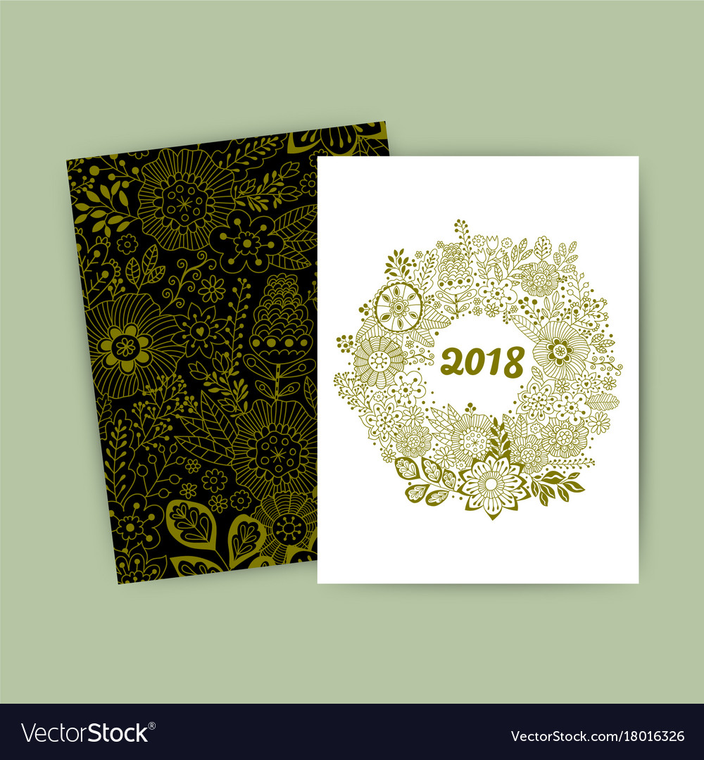 Doodle Blumen bunte runde Weihnachten