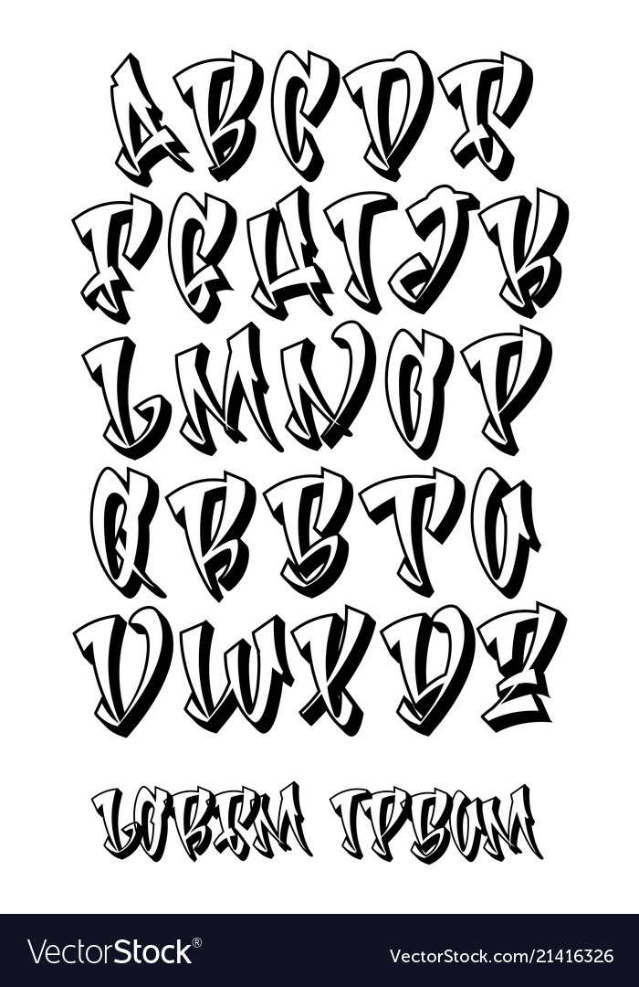 Graffiti 3d alphabet- hand written - font