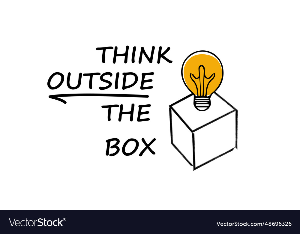 Hand drawing concept think outside box Royalty Free Vector