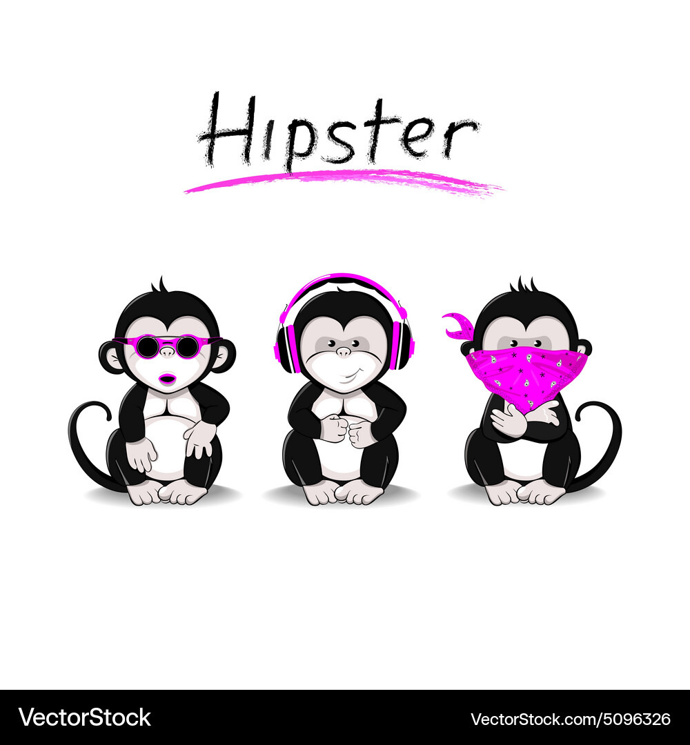 Hipster monkey Royalty Free Vector Image - VectorStock