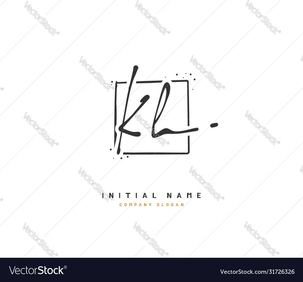 K h kh beauty initial logo handwriting