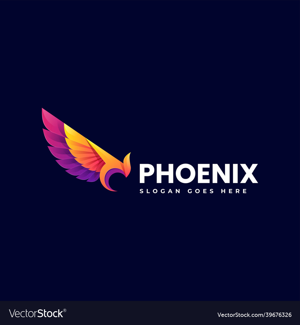 Logo Phönix Gradienten bunten Stil