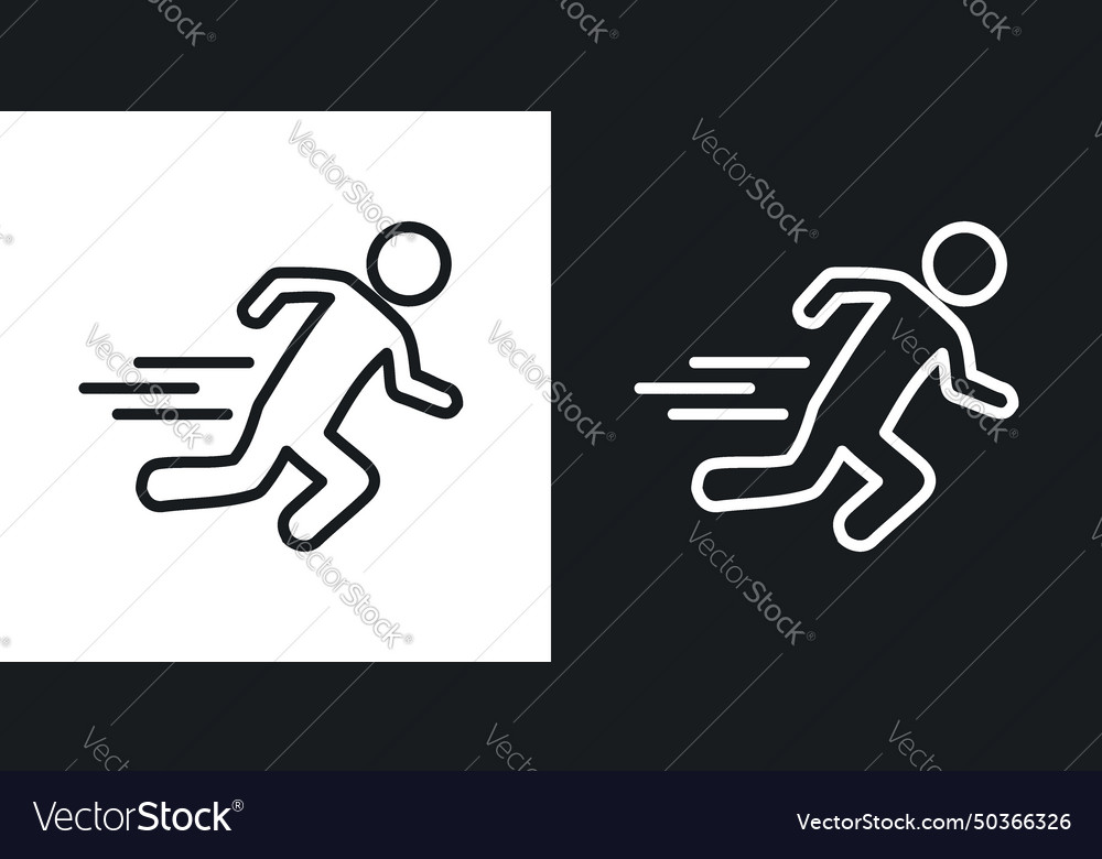 Man fast run icon set runner and speed motion Vector Image