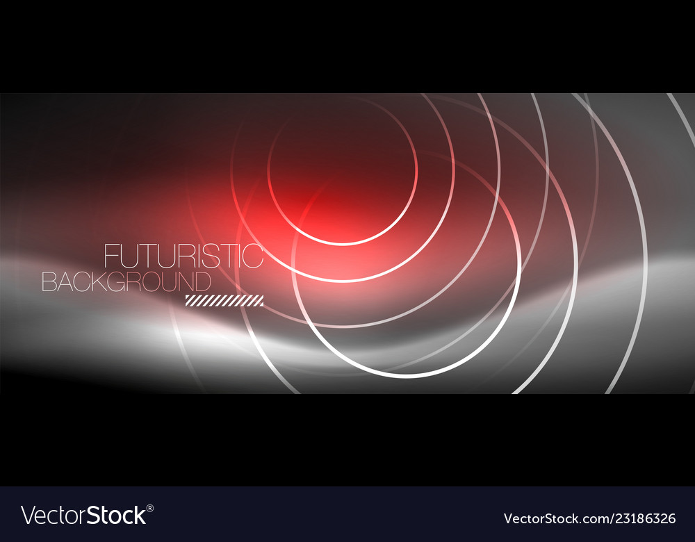 Neon circles abstract background shiny lines vector image Neon circles abstract background shiny lines