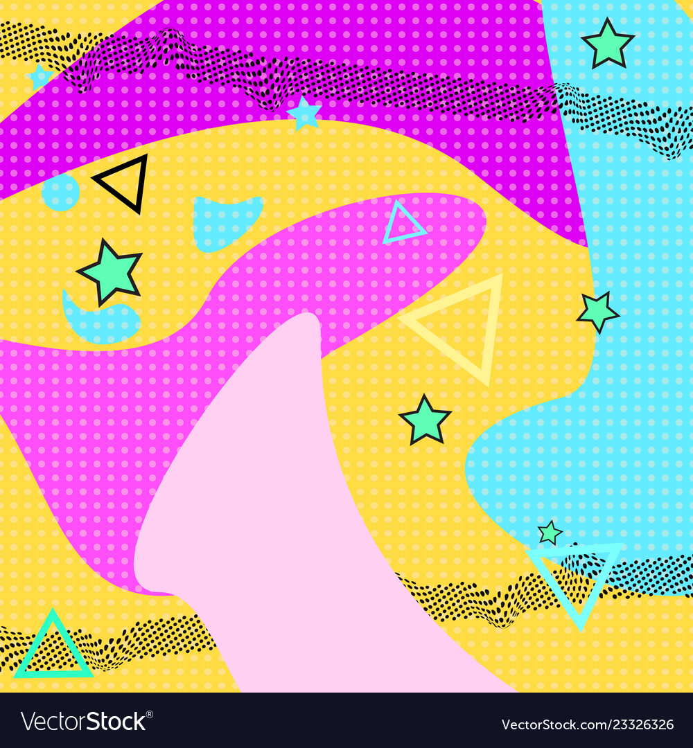 Pop art color background memphis pattern