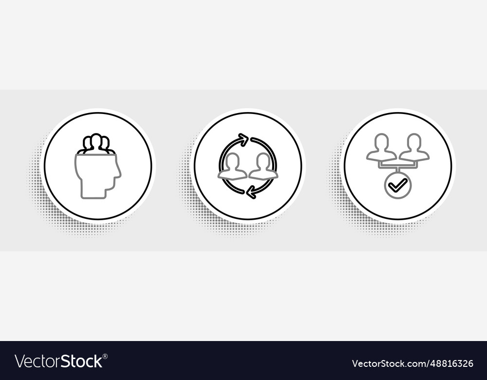 Set line project team base and human resources vector image Set line project team base and human resources