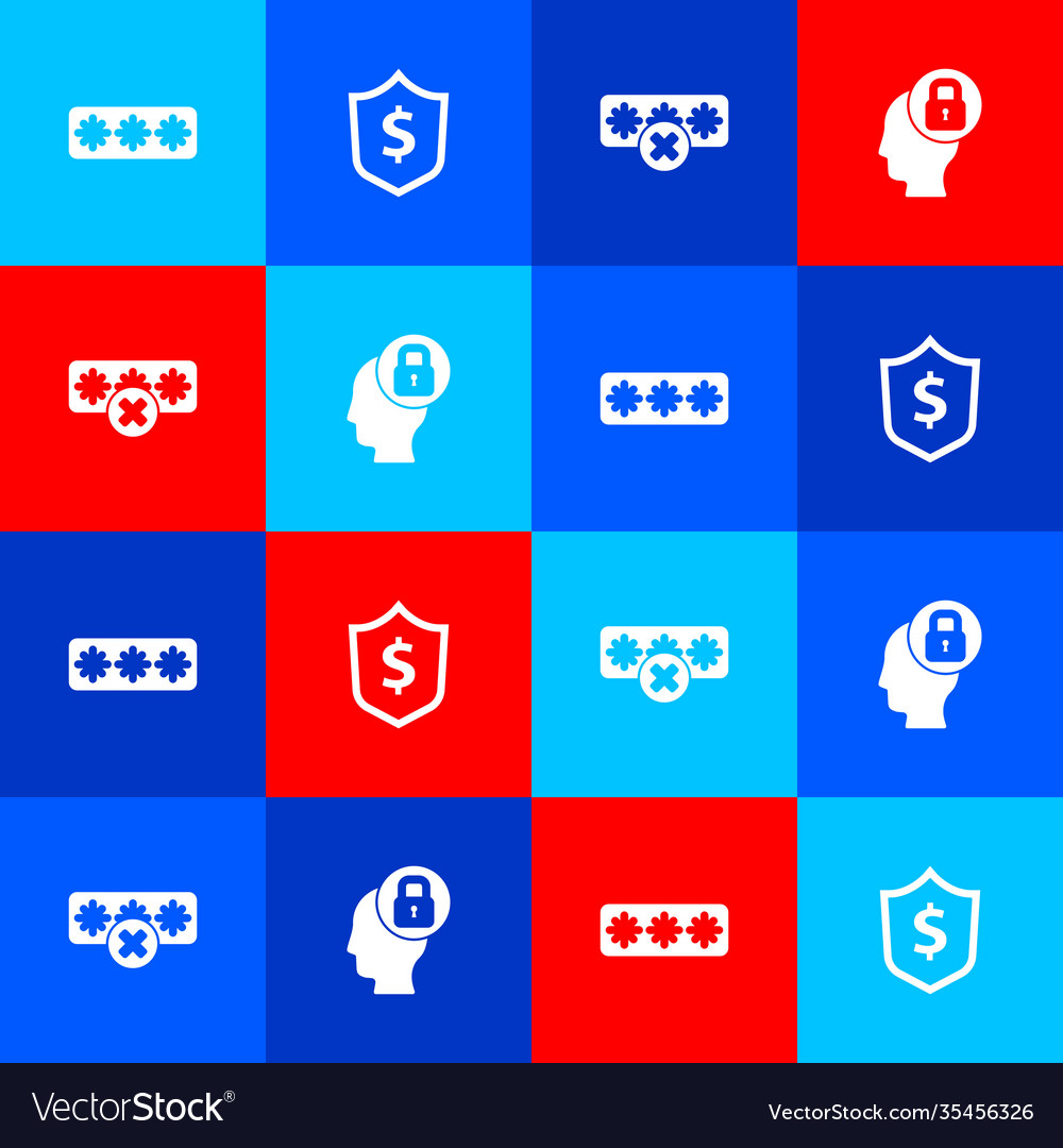 Set password protection shield with dollar Vector Image Set password protection shield with dollar