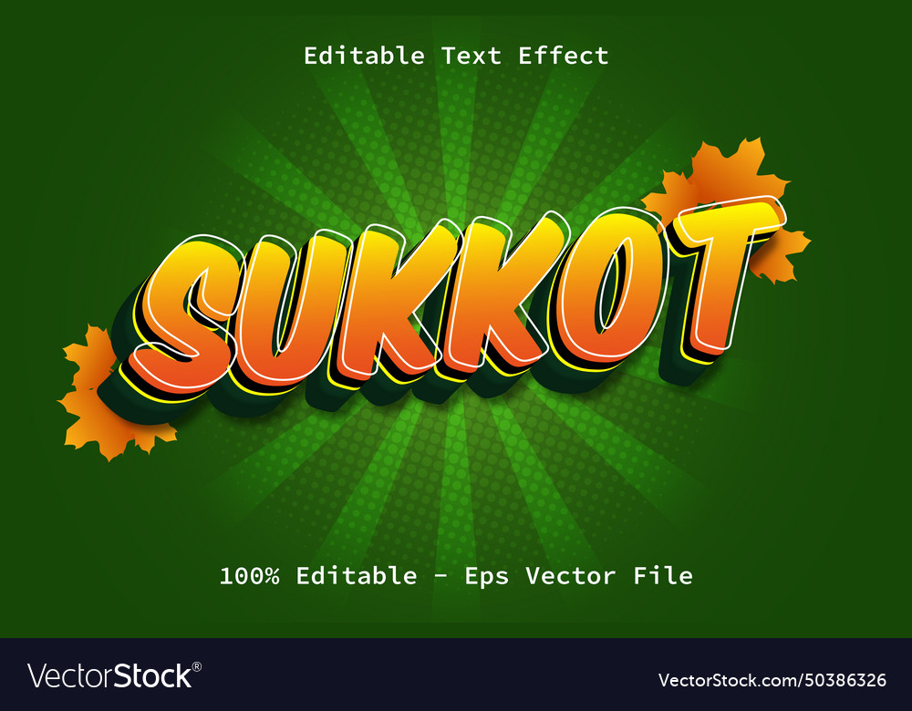 Sukkot with modern style editable text effect
