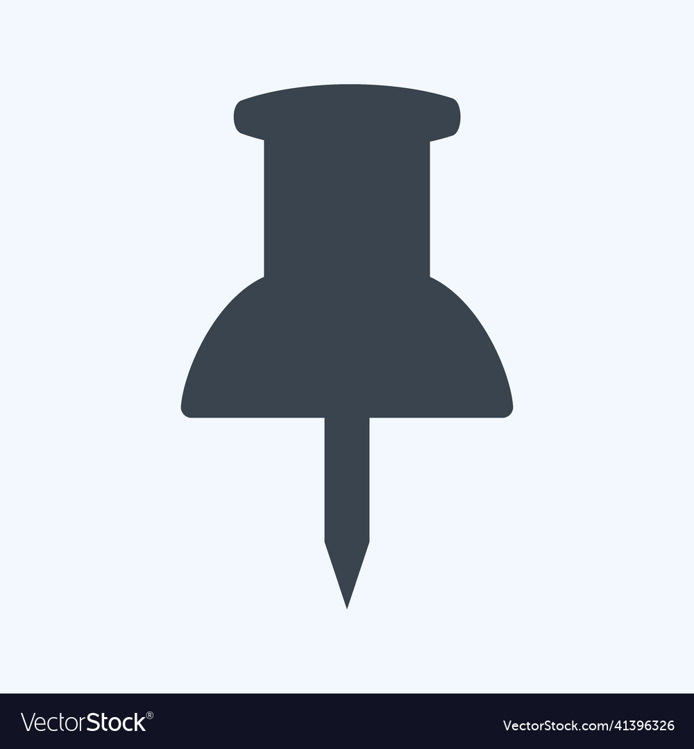Thumb pin icon in trendy glyph style isolated Vector Image