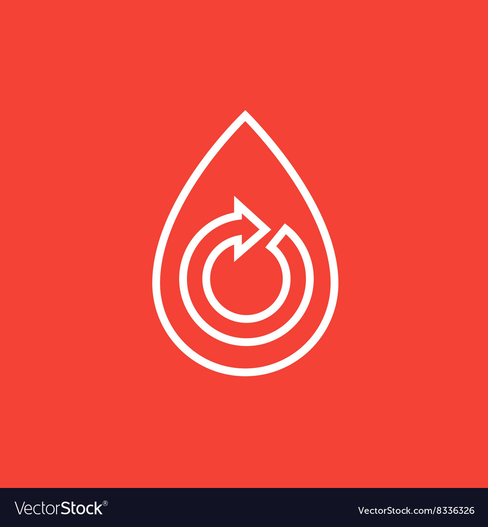 Water drop with circular arrow line icon